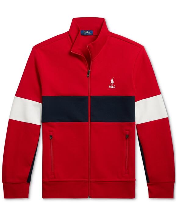 Polo Ralph Lauren Other - Polo Ralph Lauren Double-Knit Relaxed Fit Track Jacket Red Multicolor Large